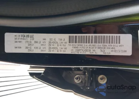 2020 Ram 1500 Limited from USA, damaged, VIN 1C6SRFPTXLN282180